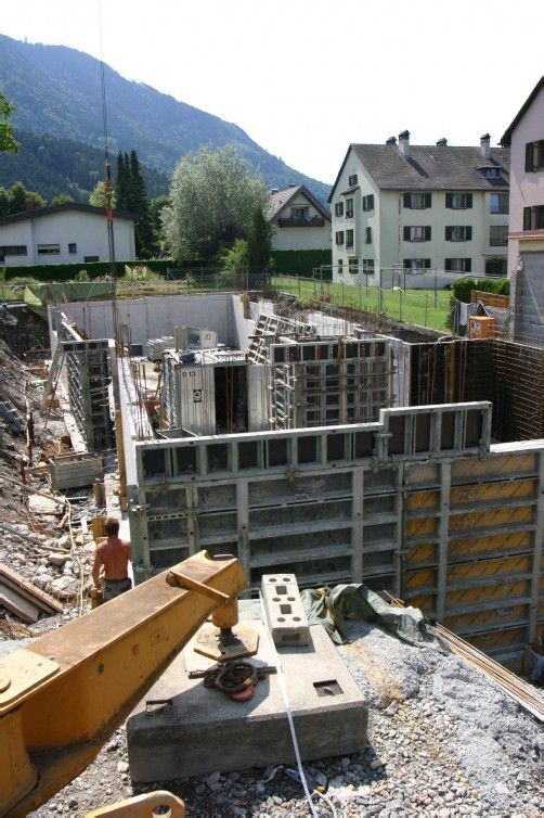 Die Arbeiten am Untergeschoß des „Haus Moser“ laufen. Foto: nas