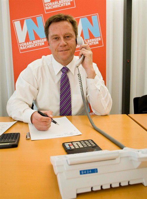 Markus Salzgeber am VN-Telefon. Foto: VN/Steurer