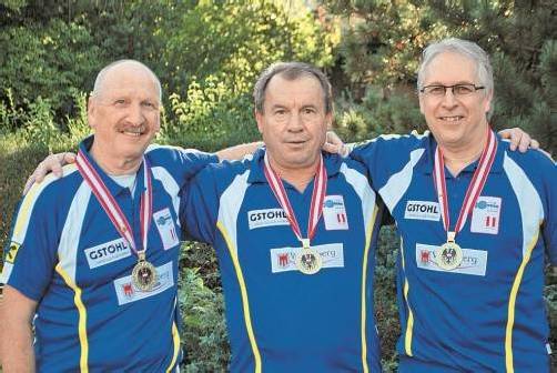 Das Meister-Trio des BC Hard (v. l.): Günther Ill, Mate Kovacevic und Dieter Ill. Foto: Privat