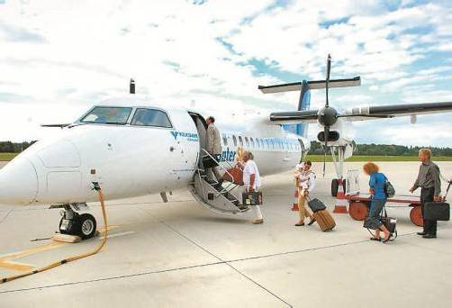 Geflogen wird die Verbindung von Karlsruhe nach Hamburg mit der 50-sitzigen Dash8-300Q. Foto: InterSky
