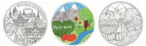 In der Steiermark ist der Wettbewerb bereits abgeschlossen: So sieht dort die Siegermünze aus.