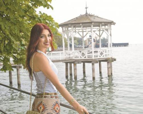 Miss Austria Amina Dagi genießt ein paar Stunden Erholung in Vorarlberg. Foto: VN/Paulitsch