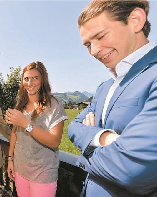 Sebastian Kurz mit Ex-Schwimmstar Mirna Jukic. Foto: APA