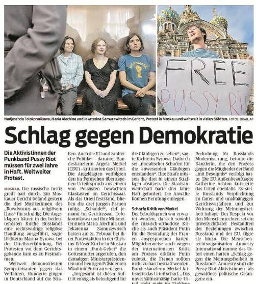 Zum VN-Bericht vom 18. August 2012.