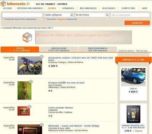 Auf dieser Internetseite wurde das Baby angeboten. Screenshot