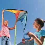 Wind-Spiel mit buntem Flugdrachen