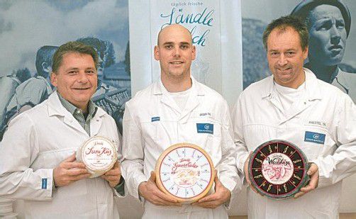 Von Kollegen ausgezeichnet: Johannes Wehinger, Thomas Jäger und Thomas Knestel (Vorarlberg Milch)