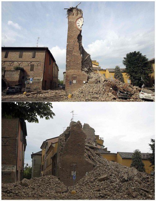 20. Mai 2012: Das starke Erdbeben in der italienischen Provinz Emilia-Romagna, bei dem sieben Menschen starben, wurde auch in Österreich deutlich wahrgenommen. Foto: REUTERS