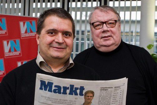 Andreas Scalet wird ab 1. Jänner die Leitung des VN-Markt-Teils übernehmen. Ernest F. Enzelsberger geht 2013 in Pension. Foto: VN/steurer