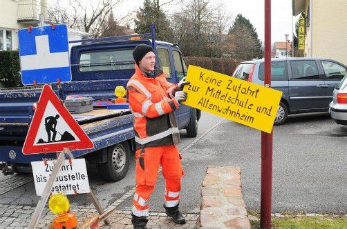 Aus Richtung Konsumstraße ist keine Zufahrt ins Zentrum mehr möglich.