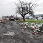 Winter verzögert den Radwegbau in Gaißau