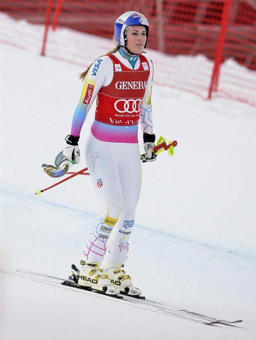 Frustriert nach dem Sturz in Val d‘Isere: Lindsey Vonn. Foto: ap
