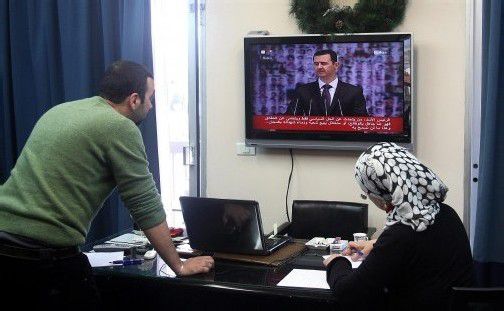 Assad mit Durchhalteparolen bei seiner Rede an die Nation. AP