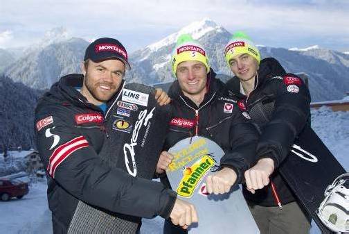 Das schnellste Montafoner Boardercross-Trio: Schairer, Michael und Alessandro Hämmerle.