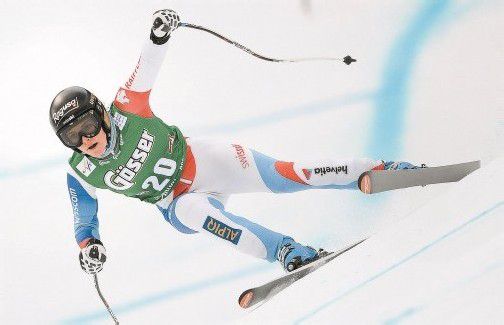 Wie viele Läuferinnen ein Tor ausgelassen, mehr als eine Sekunde Vorsprung im ersten Abfahrtstraining: Lara Gut bewältigte die Schwierigkeiten in St. Anton am besten. Foto: ap