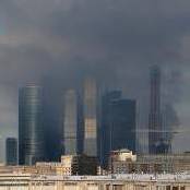 Moskauer Wolkenkratzer in Brand