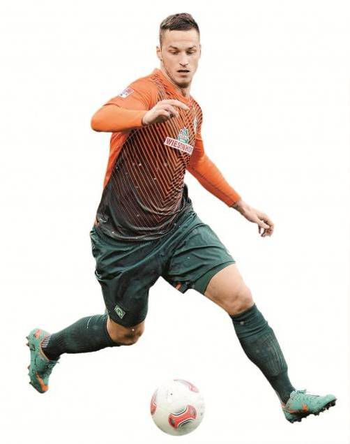 Begehrte Beine! Bremens Marko Arnautovic wird von Dynamo Kiew umworben. Foto: gepa