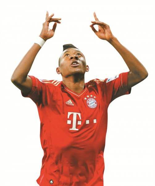 David Alaba feiert seinen zweiten Treffer gegen Schalke. Foto: epa