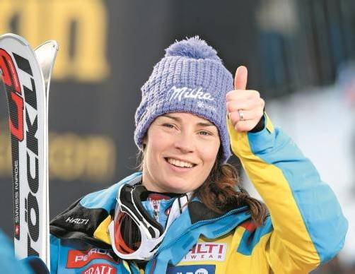 Die designierte Weltcupsiegerin Tina Maze hat bei der Ski-WM in Schladming das Zeug, der Superstar zu werden. Foto: gepa