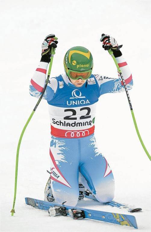 Klaus Kröll ist über Rang vier bitter enttäuscht – Österreich wartet bei einem Großevent bereits elf Jahre auf eine Abfahrtsmedaille. Foto: apa