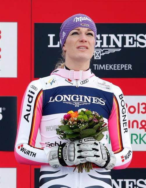 Maria Höfl-Riesch, die „Gold-Marie“ in der Super-Kombination. Foto: ap