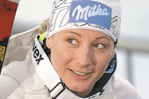 Unglücklich über den Blech-Platz: Michaela Kirchgasser. Foto: ap