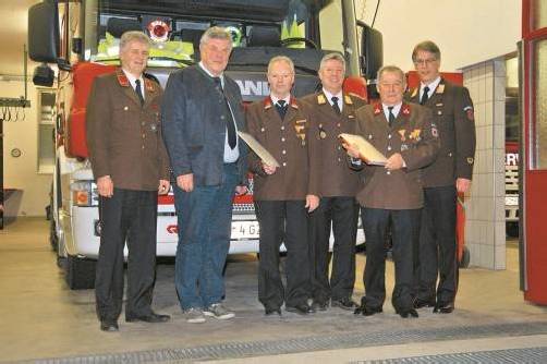 Verdiente Wehrmänner der Feuerwehr Bludenz wurden geehrt. Foto: FW