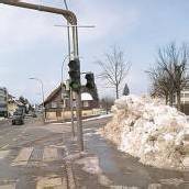 Schneehaufen beseitigt