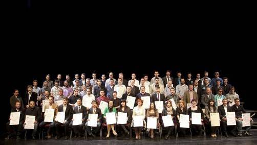 Feierten in Dornbirn ihren Erfolg: 137 Meisterbriefe und -Diplome für den Berufsnachwuchs. Foto: WKV/Mathis