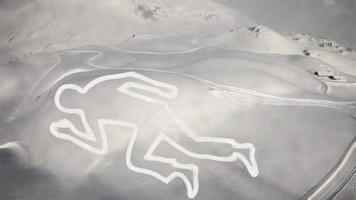 Marbod Fritsch ist überzeugt, dass es funktioniert: Mit entsprechenden GPS-Daten kann eine Pistenraupe eine derartige Zeichnung auf verschneitem Feld ausführen. Foto: Fritsch