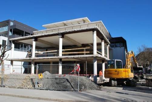 So sieht das Dornbirner Vereinshaus aktuell aus. Außer der bestehenden Tragstruktur ist nicht viel übrig geblieben. Foto: erh