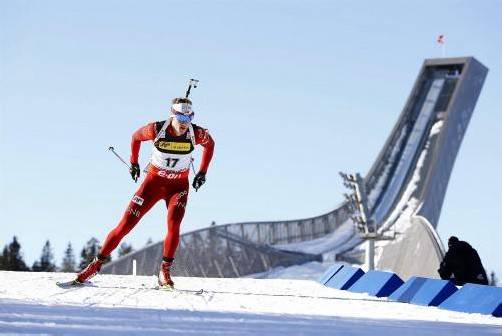 Tarjei Bö auf dem Weg zum Weltcup-Sieg in Oslo. Foto: epa
