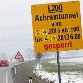 Tunnel nächste Woche gesperrt