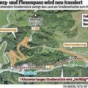 Brüchiger Fels zwingt zum Straßenbau