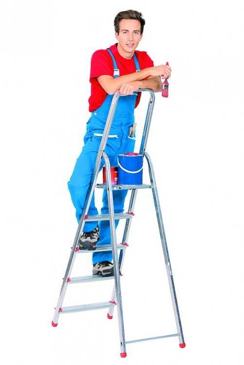 Decorator with steps and red paint