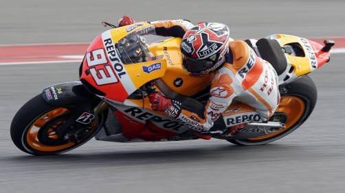 Der Spanier Marc Márquez auf seiner Honda auf dem Weg zu seinem ersten Sieg in der MotoGP-Klasse. Foto: ap