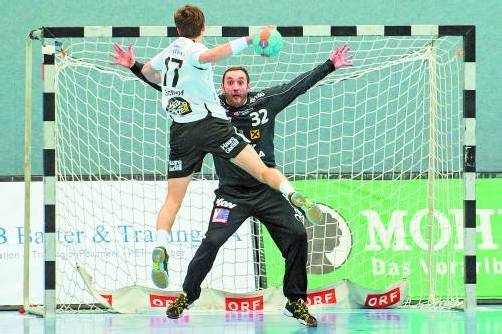 Die Basis für den zweiten Titelgewinn des Alpla HC Hard in dieser Saison könnte eine Glanzleistung von Golub Doknic im Tor der „Roten Teufel“ vom Bodensee sein. Foto: vn/Stiplovsek