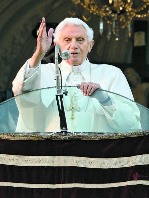Ex-Papst Benedikt XVI. am 28. Februar. Foto: DAPD