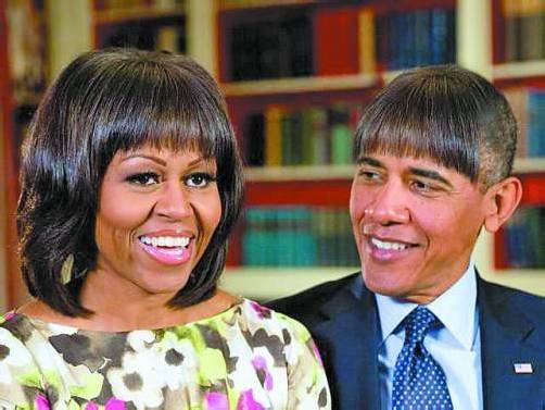 Fotomontage von Barack Obama und seiner Frau Michelle. Foto: EPA