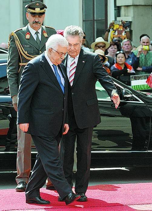 Palästinenser-Präsident Abbas (l.) bei Fischer in Wien. Foto: APA