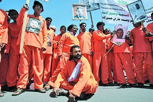 Proteste ehemaliger Guantanamo-Insassen im Jemen. FotoS: DAPD