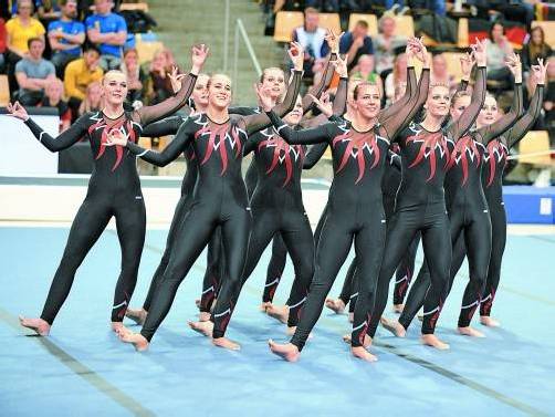 Die auf zwei Positionen neu besetzten Meisterinnen des TSZ Dornbirn feierten im Vorjahr einen Heimsieg beim TeamGymCup. Foto: Gerd Kogler
