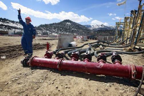 Fracking-Bohrstelle in Colorado: Am Bodensee fürchtet man sich vor ähnlichen Bildern. Foto: AP