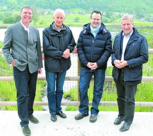 Freddy Kaiser, Wilfried Berchtold, Thomas Zwiefelhofer und Erich Schwärzler bei der Eröffnung. FOTOS: SM