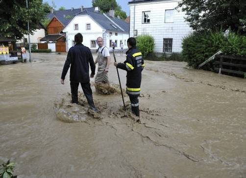 100 Feuerwehrleute waren gestern in Melk im Einsatz. Foto: APA