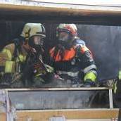 Imbissstand in Flammen
