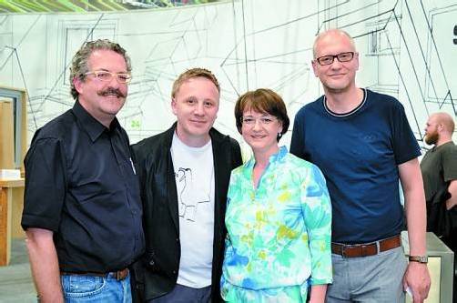 Messe-Organisatoren: Hap Krenn sowie Gerhard Wolf mit Helene Spieler und Marketingmann Markus Dietrich.