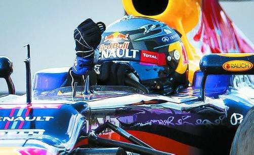 Saisonsieg Nummer drei für Sebastian Vettel – und der Weltmeister aus dem Red-Bull-Team hat erstmals in Montreal gewonnen. Foto: ap