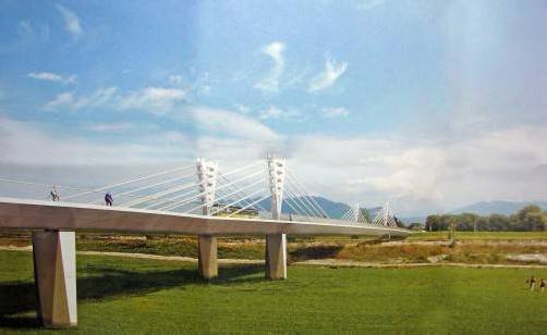 So präsentiert sich bald die neue Rheinbrücke zwischen Hard und Fußach.