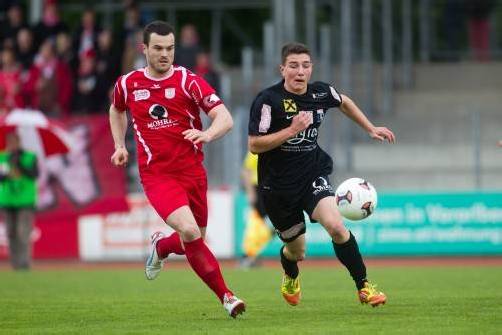 Sowohl der FC Dornbirn (links Johannes Hirschbühl) und SW Bregenz (rechts Julian Mair) hoffen auf den Aufstieg in die zweite ÖFB-Cup-Runde. Foto: steurer